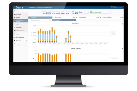 Screen with GemaConnect interface