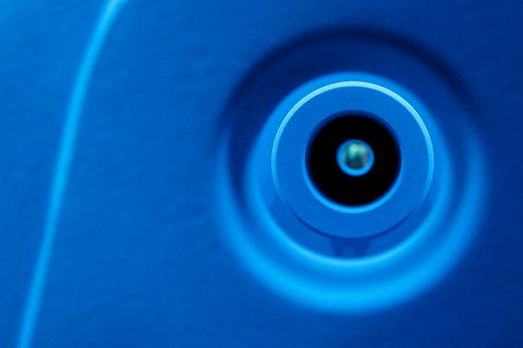 blue powdered metallic part