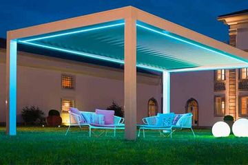 Aluminum Pergola with some chairs