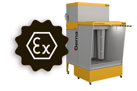 Atex safe manual powder booth
