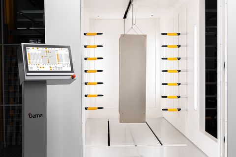 MagicControl MAX control unit with interface on a powder booth