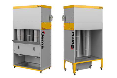 Exhaust air units for powder booth