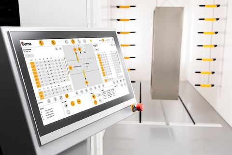 MagicControl MAX control unit with interface on a powder booth